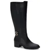 Andrea Tall Riding Boots With Elastic On Shaft In Black