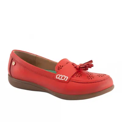Andrea Women's Tassel Detail Loafer In Red In Pink