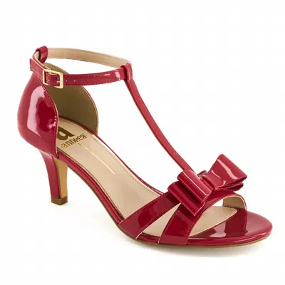 Andrea Women's T-bar Heeled Sandals In Red