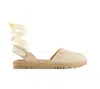 Andrea Women's Textile Ribbon Lace Flats In Beige