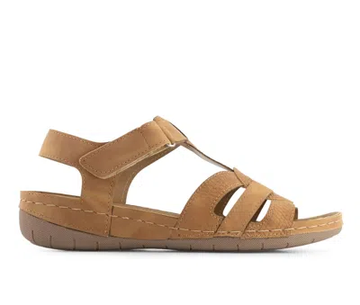 Andrea Women's Ultra Comfort Flat Sandal In Beige In Multi