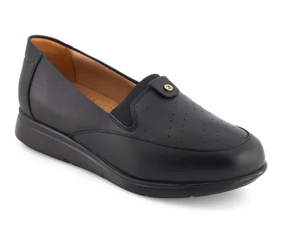 Andrea Women's Ultra Comfort Leather Loafers In Black