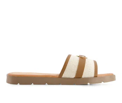 Andrea Women's Ultra Comfort Slides In Beige In Black