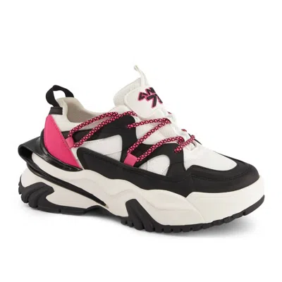 ANDREA WOMEN'S URBAN STYLE MULTICOLOR SNEAKERS IN WHITE AND BLACK