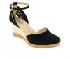Andrea Women's Wedge Ankle Strap Espadrilles 19819 In Black