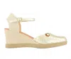 Andrea Women's Wedge Ankle Strap Summer Shoes In Gold