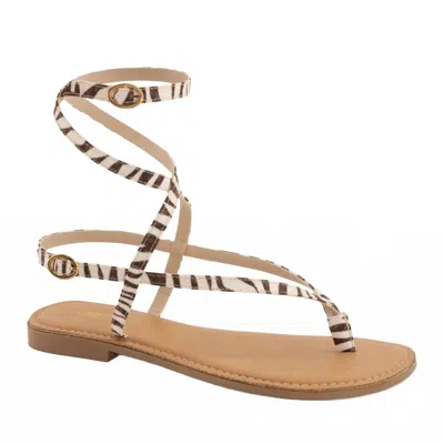 Andrea Women's Zebra-print Strap Sandal In Beige In Brown