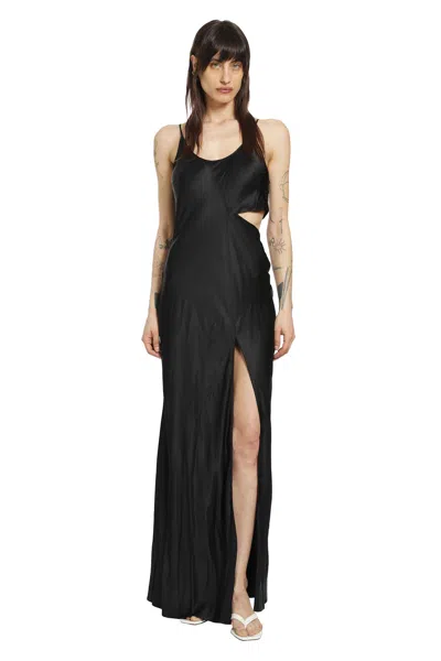 Andrea Ya' Aqov Cut-out Dress In Satin In Black