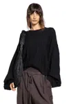 Andrea Ya' Aqov Knitted Crewneck Sweater In Black
