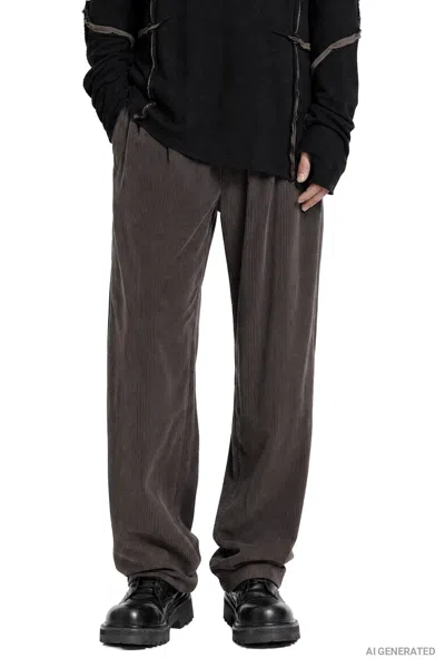 Andrea Ya' Aqov Pleated Corduory Pants In Brown