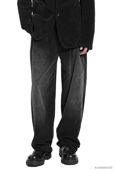 Andrea Ya' Aqov Pleated Corduroy Pants In Black