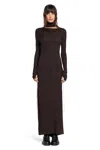 Andrea Ya' Aqov Ribbed Scarf Dress In Brown