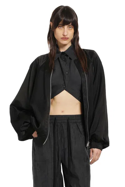 Andrea Ya' Aqov Satin Bomber In Black