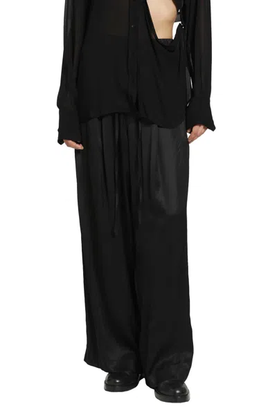 Andrea Ya' Aqov Satin Drawstring Pants In Black