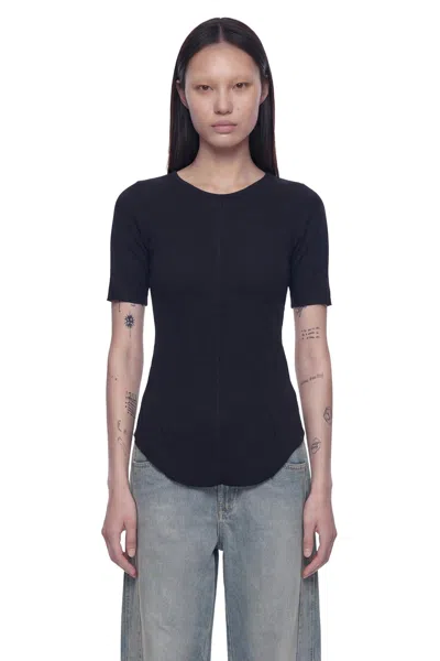 Andrea Ya' Aqov Stretch Rib Jersey T-shirt In Black