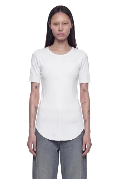 Andrea Ya' Aqov Stretch Rib Jersey T-shirt In White