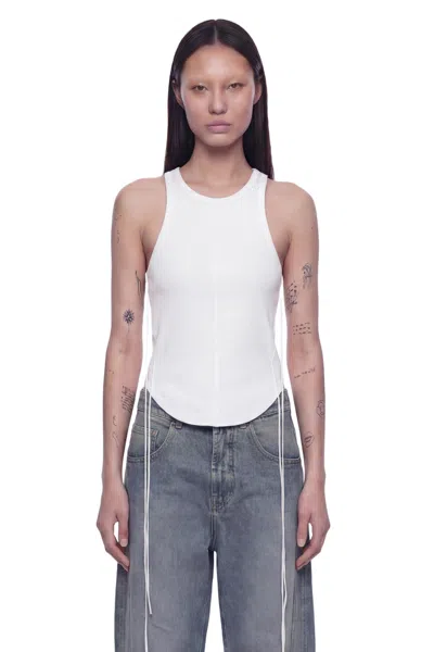 Andrea Ya' Aqov Tank Top In Stretch Modal Jersey In White