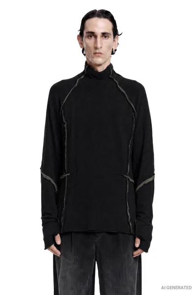 Andrea Ya' Aqov Turtleneck Raw Cut In Black