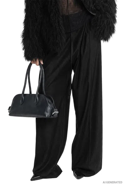 Andrea Ya' Aqov Wide Wool Pants In Black