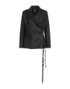 Andrea Ya' Aqov Woman Blazer Charcoal Size M Virgin Wool In Black