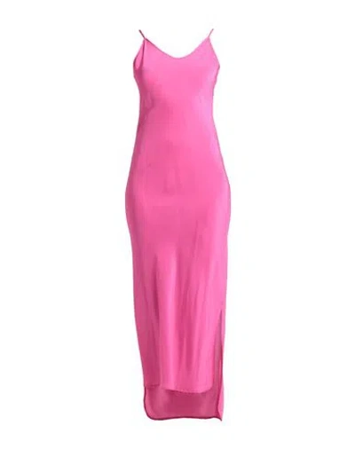 Andrea Ya' Aqov Woman Maxi Dress Fuchsia Size M Viscose In Pink