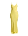 Andrea Ya' Aqov Woman Maxi Dress Yellow Size M Acetate, Silk