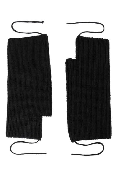 Andrea Ya' Aqov Wool And Cashmere Gloves In Black