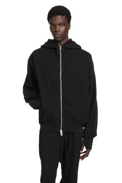 Andrea Ya' Aqov Zip-up Hoodie With Hand Gaiters In Black