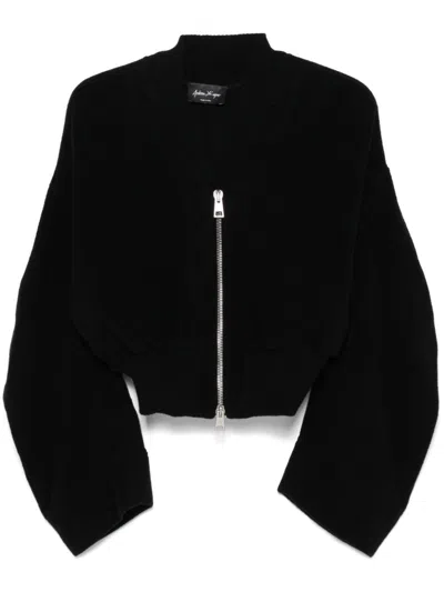 Andrea Ya'aqov Cashmere Bomber Jacket In Black