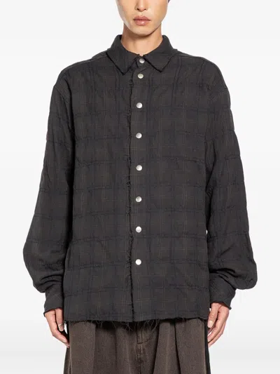 Andrea Ya'aqov Check-pattern Long-sleeve Shirt In Black