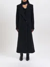 Andrea Ya'aqov Long Wool And Cashmere Coat In Black