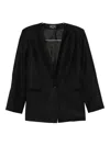 Andrea Ya'aqov Collarless Pocket Jacket In Black