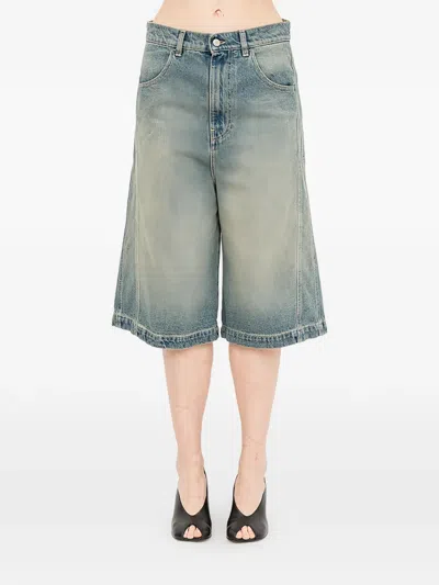 Andrea Ya'aqov Denim Knee-length Shorts In Brown