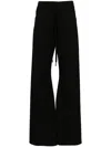 Andrea Ya'aqov Drawstring Satin Flared Trousers In 黑色