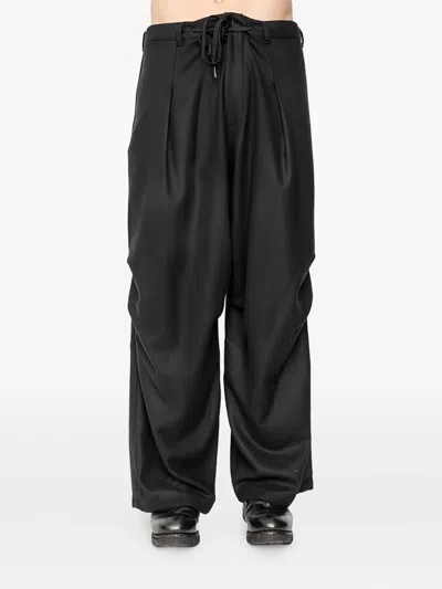 Andrea Ya'aqov Drawstring-waist Pleated Trousers In Black