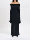 Andrea Ya'aqov Long Wool Dress In Black