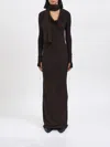 Andrea Ya'aqov Long Modal Dress In Brown