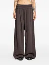 Andrea Ya'aqov Elasticated-waistband Trousers In Brown