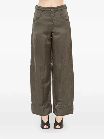 Andrea Ya'aqov High-cuff Trousers In Green