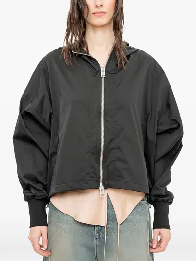 Andrea Ya'aqov Hooded Oversized Jacket In Brown