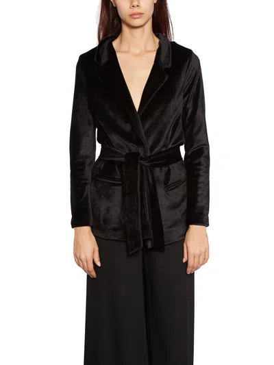 Andrea Ya'aqov Jacket With Chenille Belt In Black