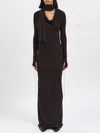 Andrea Ya'aqov Long Modal Dress In Brown