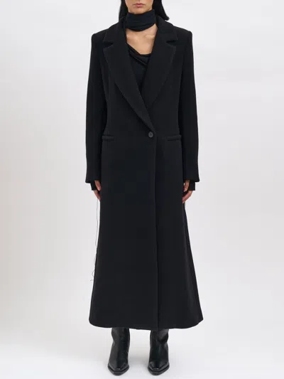 Andrea Ya'aqov Long Wool And Cashmere Coat In Black