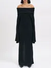 Andrea Ya'aqov Long Wool Dress In Black