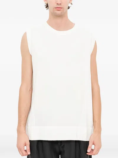 Andrea Ya'aqov Panelled Sleeveless T-shirt In White