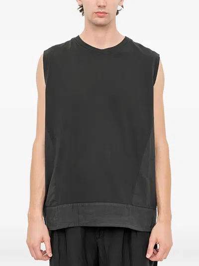 Andrea Ya'aqov Panelled Sleveless T-shirt In Black