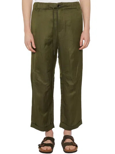 Andrea Ya'aqov Pantalone In Cotone E Lino In Green