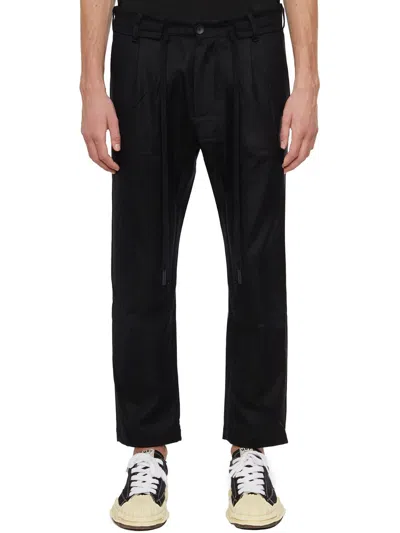 Andrea Ya'aqov Straight-leg Wool Trousers In Black