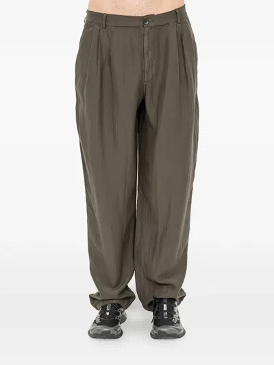 Andrea Ya'aqov Pleated Patch-pocket Trousers In Brown