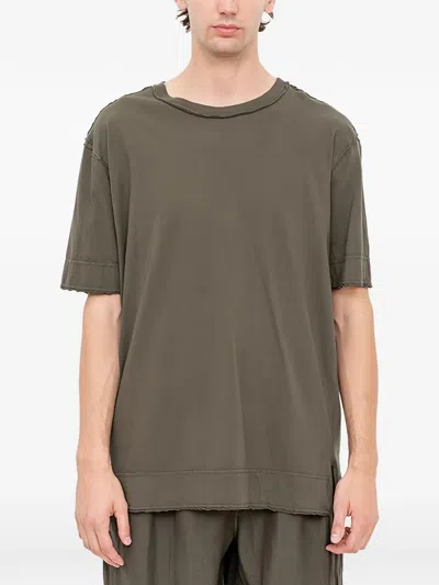 Andrea Ya'aqov Raw-edge Panelled T-shirt In Brown
